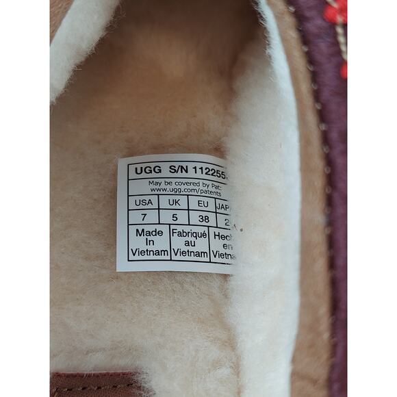 UGG Tazz Platform Suede Slippers Shoes Chestnut 1122553 New With Box Size 7 - Picture 9 of 12